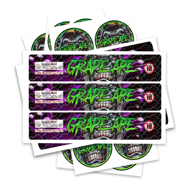 Grape Ape Glass Jar / Tamper Pot Labels - SLAPSTA