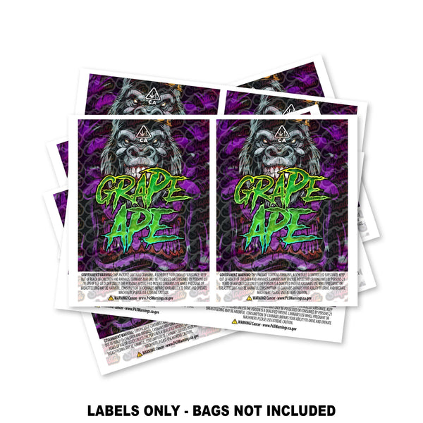 Grape Ape Mylar Bag Labels ONLY - SLAPSTA
