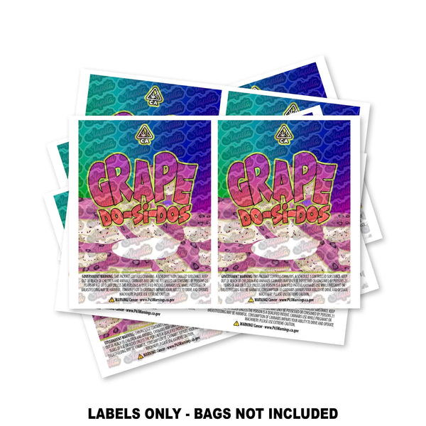Grape Dosidos Mylar Bag Labels ONLY - SLAPSTA