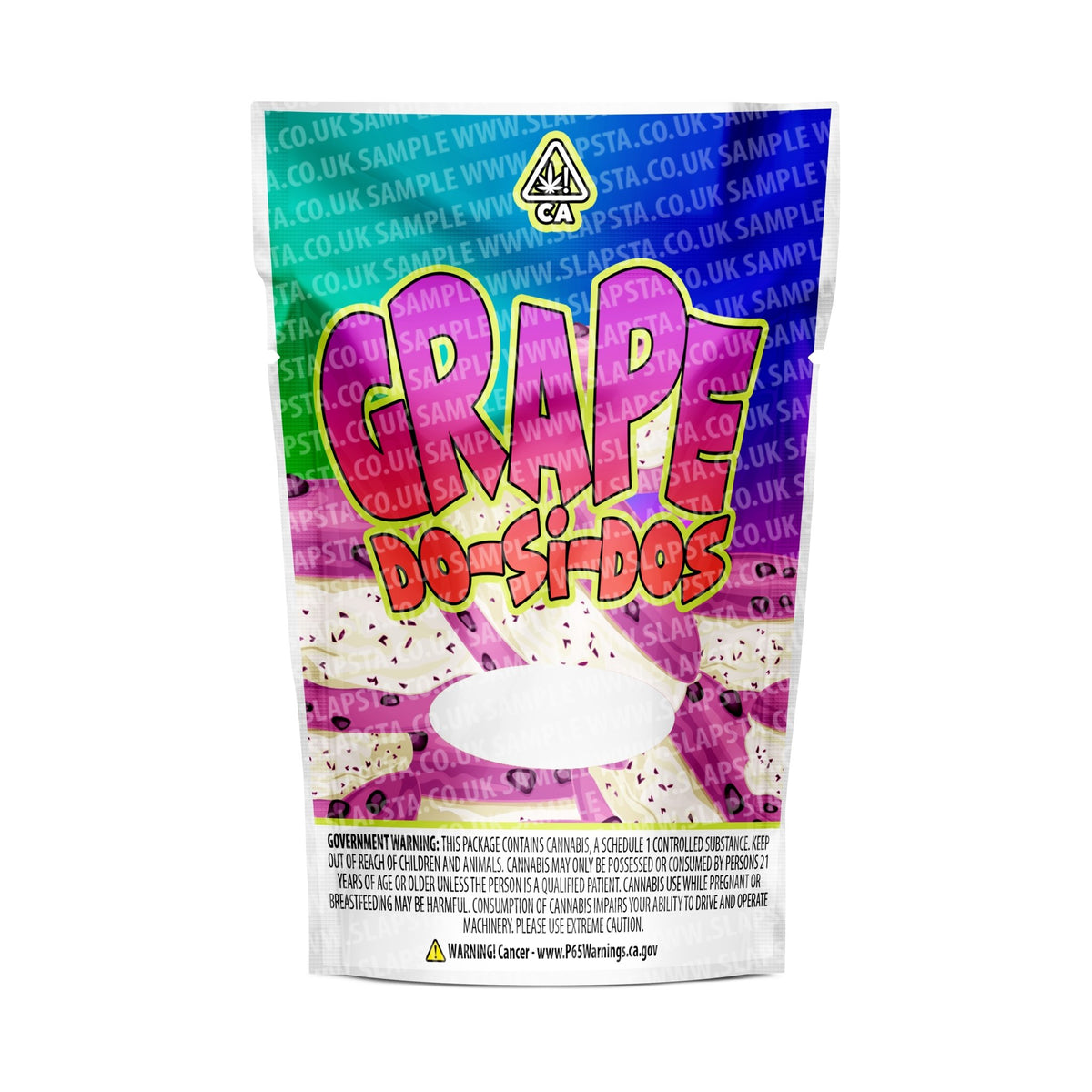 SLAPSTA - Grape Dosidos Mylar Pouches Pre-Labeled