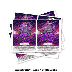 Grape God Mylar Bag Labels ONLY