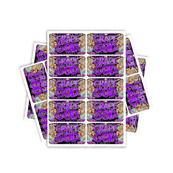 Grape God Rectangle / Pre-Roll Labels - SLAPSTA