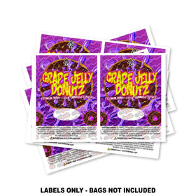 Grape Jelly Donuts Mylar Bag Labels ONLY