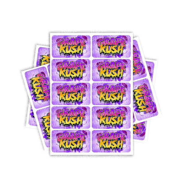 Grape Kush Rectangle / Pre-Roll Labels - SLAPSTA