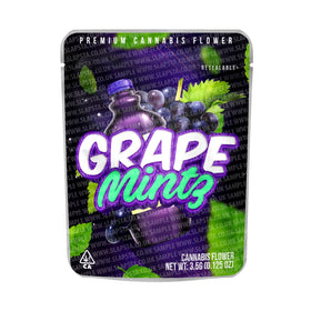 Sachets Mylar Grape Mintz pré-étiquetés