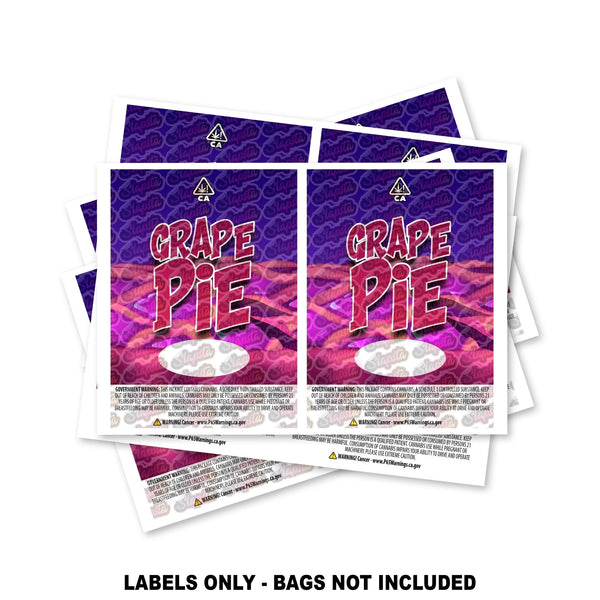 Grape Pie Mylar Bag Labels ONLY - SLAPSTA