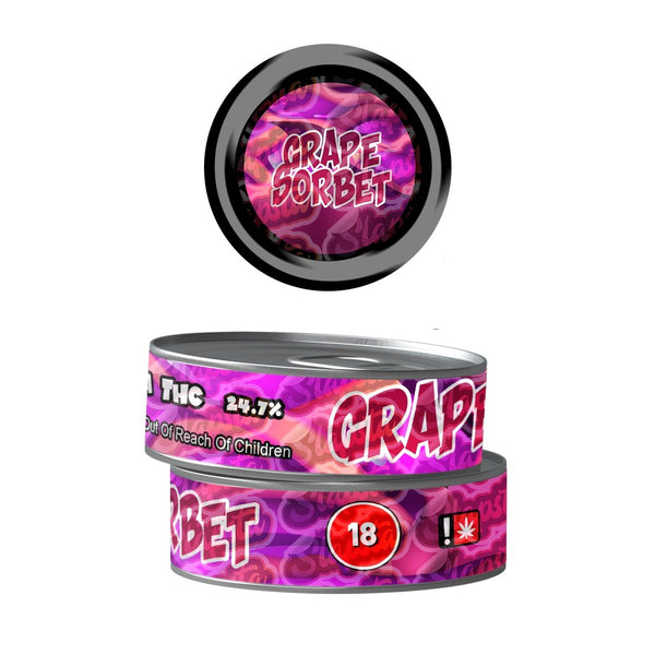 Grape Sorbet Pre-Labeled 3.5g Self-Seal Tins - SLAPSTA