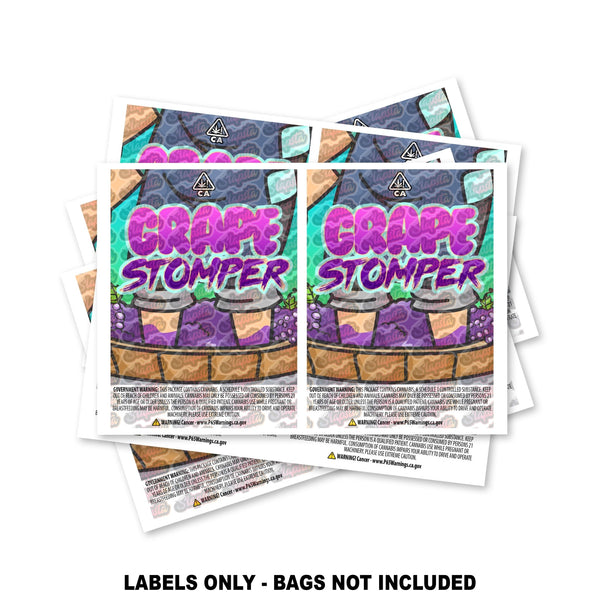 Grape Stomper Mylar Bag Labels ONLY - SLAPSTA