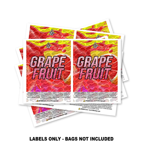 Grapefruit Mylar Bag Labels ONLY - SLAPSTA