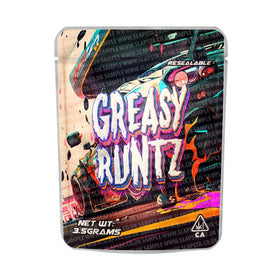 Sachets Mylar Greasy Runtz pré-étiquetés 