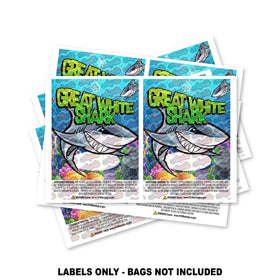 Great White Shark Mylar Bag Labels ONLY