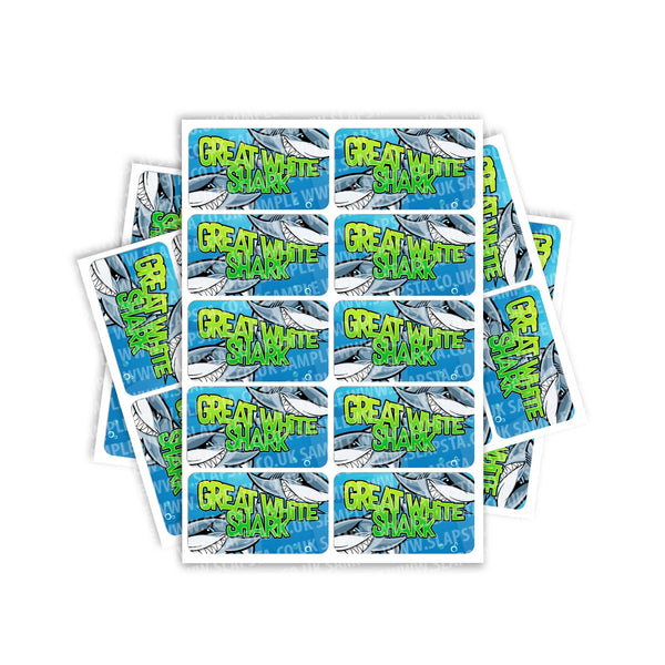 Great White Shark Rectangle / Pre-Roll Labels - SLAPSTA