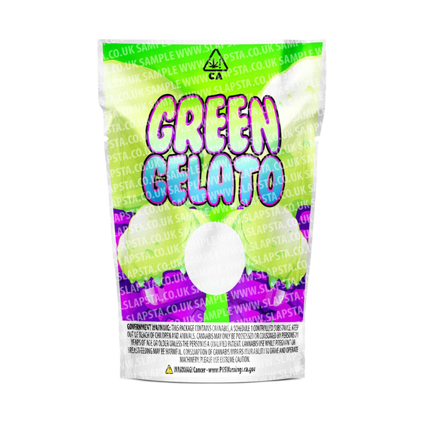 Green Gelato Mylar Pouches Pre-Labeled - SLAPSTA