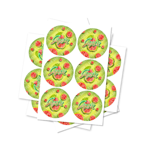 Guava Circular Stickers - SLAPSTA