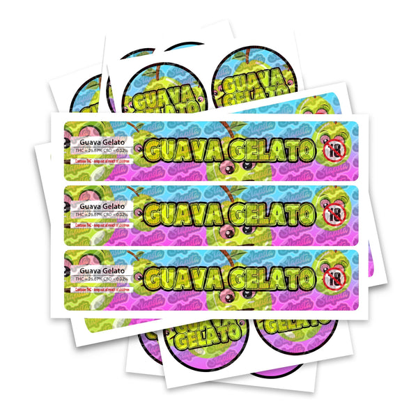 Guava Gelato Glass Jar / Tamper Pot Labels - SLAPSTA