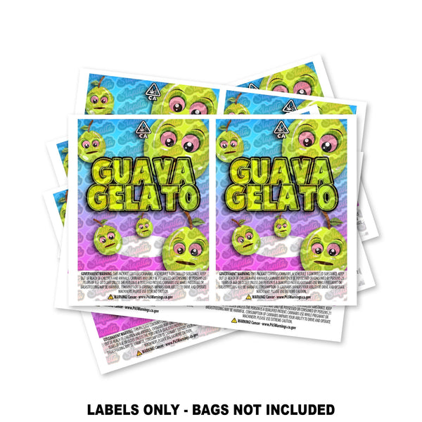 Guava Gelato Mylar Bag Labels ONLY - SLAPSTA