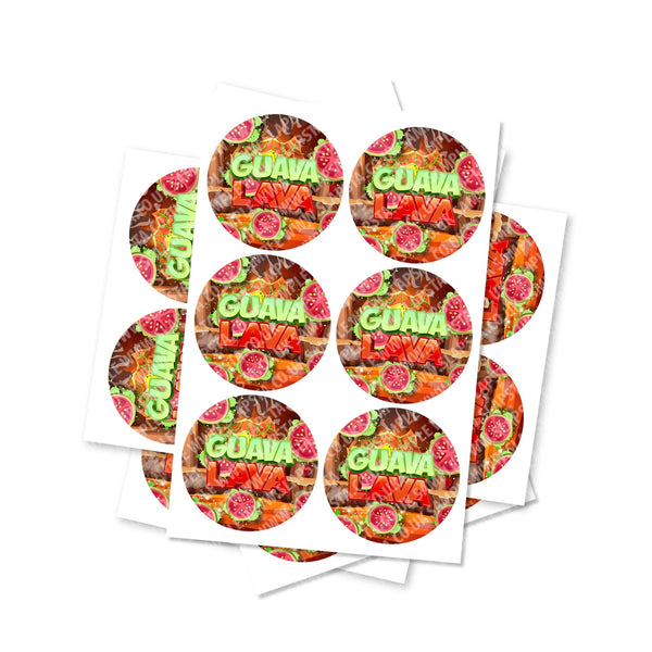 Guava Lava Circular Stickers - SLAPSTA