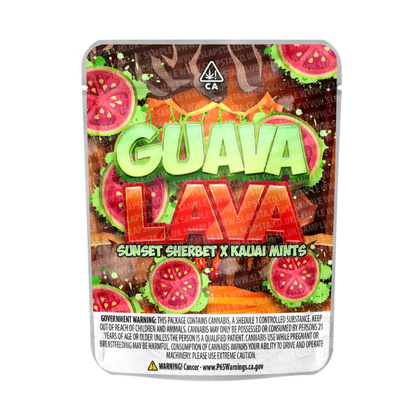 Guava Lava Mylar Pouches Pre-Labeled - 3.5g (1/8oz) / No / 16pcs