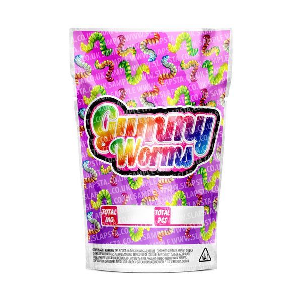 Gummy Worms Mylar Pouches Pre-Labeled - SLAPSTA