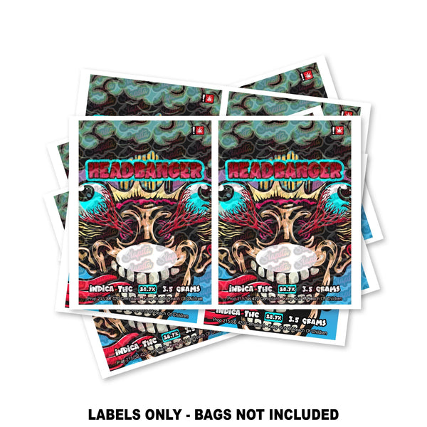 Headbanger Mylar Bag Labels ONLY - SLAPSTA