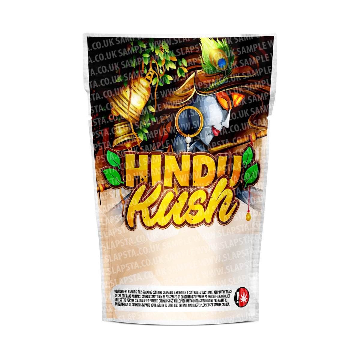 SLAPSTA Hindu Kush Mylar Pouches PreLabeled