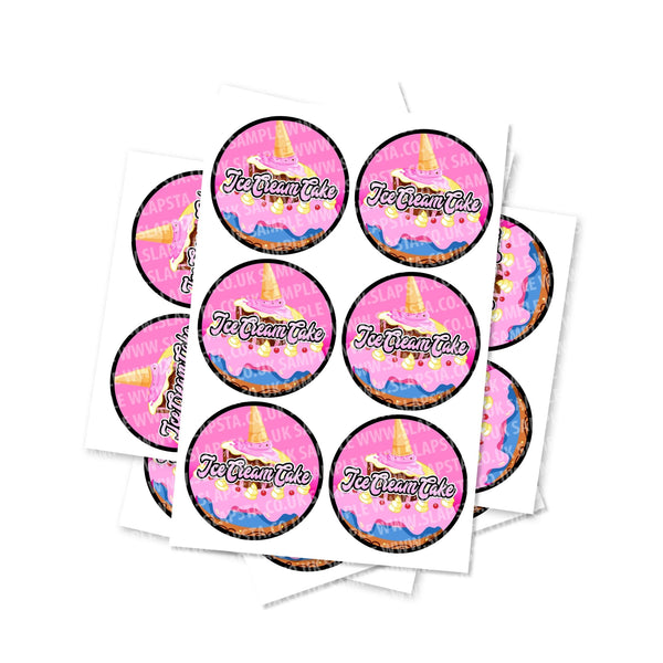 Ice Cream Cake Circular Stickers - SLAPSTA