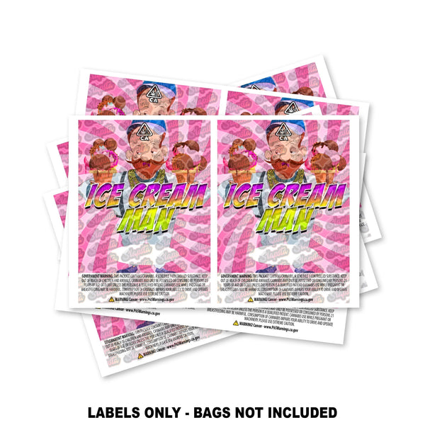 Ice Cream Man Mylar Bag Labels ONLY - SLAPSTA