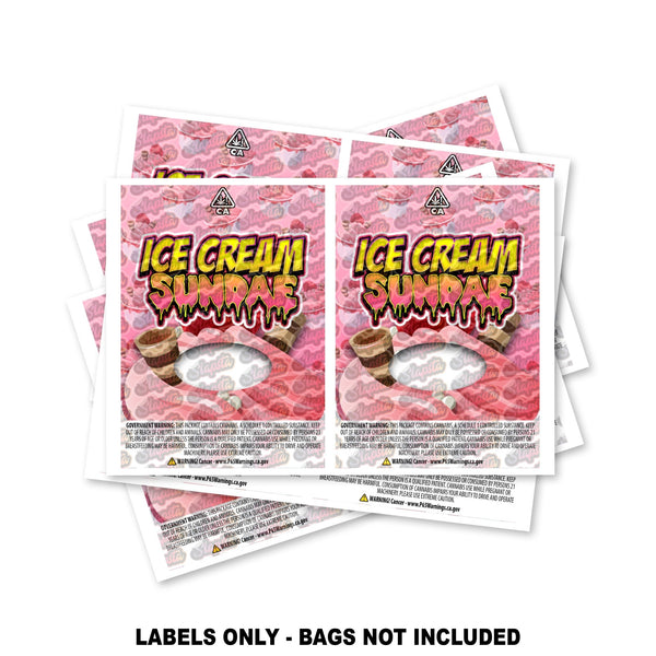 Ice Cream Sundae Mylar Bag Labels ONLY - SLAPSTA