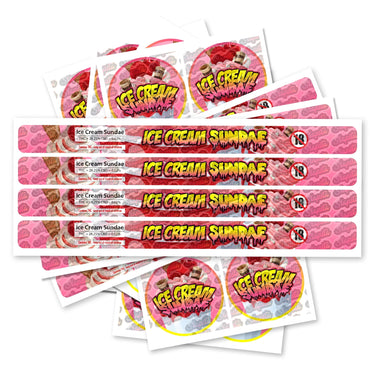 Ice Cream Sundae Pre - Labeled 3.5g Self - Seal Tins - 60pcs