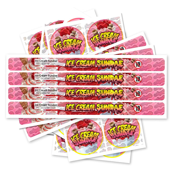 Ice Cream Sundae Pre-Labeled 3.5g Self-Seal Tins - SLAPSTA