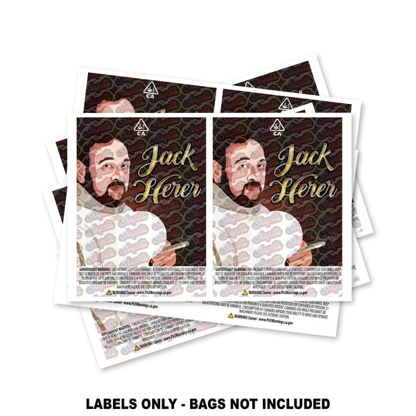 Jack Herer Mylar Bag Labels ONLY - SLAPSTA