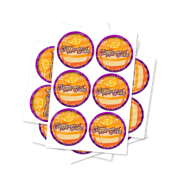 Jaffa Cake Circular Stickers - SLAPSTA