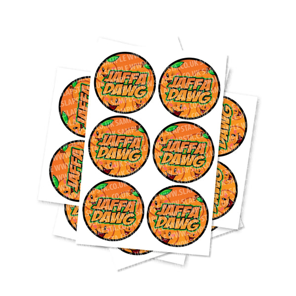 Jaffadawg Circular Stickers - 2.5cm / 25pcs