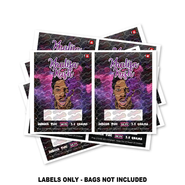 Khalifa Kush Mylar Bag Labels ONLY - SLAPSTA