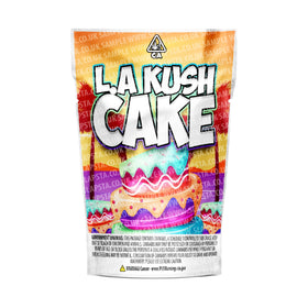 LA Kush Cake Mylar Pouches Pre-Labeled