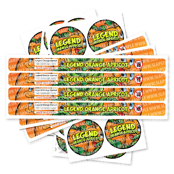 Legend Orange Apricot Pressitin Strain Labels - SLAPSTA