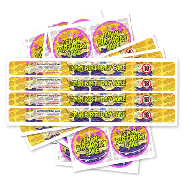 Lemon Birthday Cake Pre - Labeled 3.5g Self - Seal Tins - 60pcs