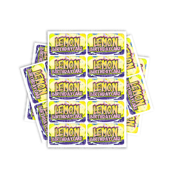 Lemon Birthday Cake Rectangle / Pre-Roll Labels - SLAPSTA