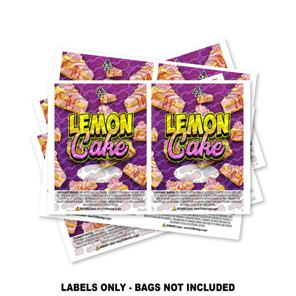 Lemon Cake Mylar Bag Labels ONLY - SLAPSTA
