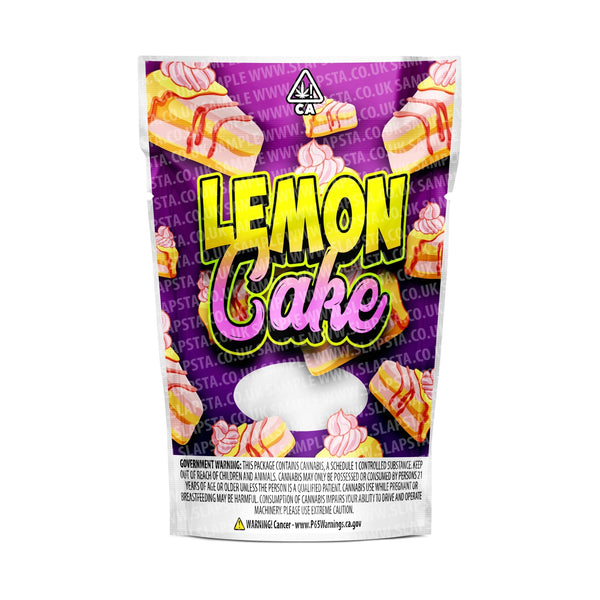 Lemon Cake Mylar Pouches Pre-Labeled - SLAPSTA