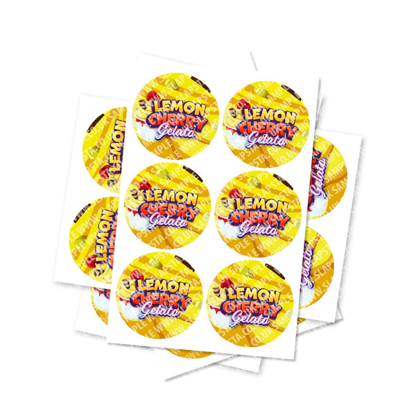 Lemon Cherry Gelato Circular Stickers - SLAPSTA