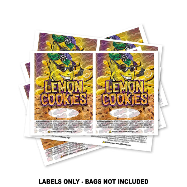 Lemon Cookies Mylar Bag Labels ONLY - SLAPSTA
