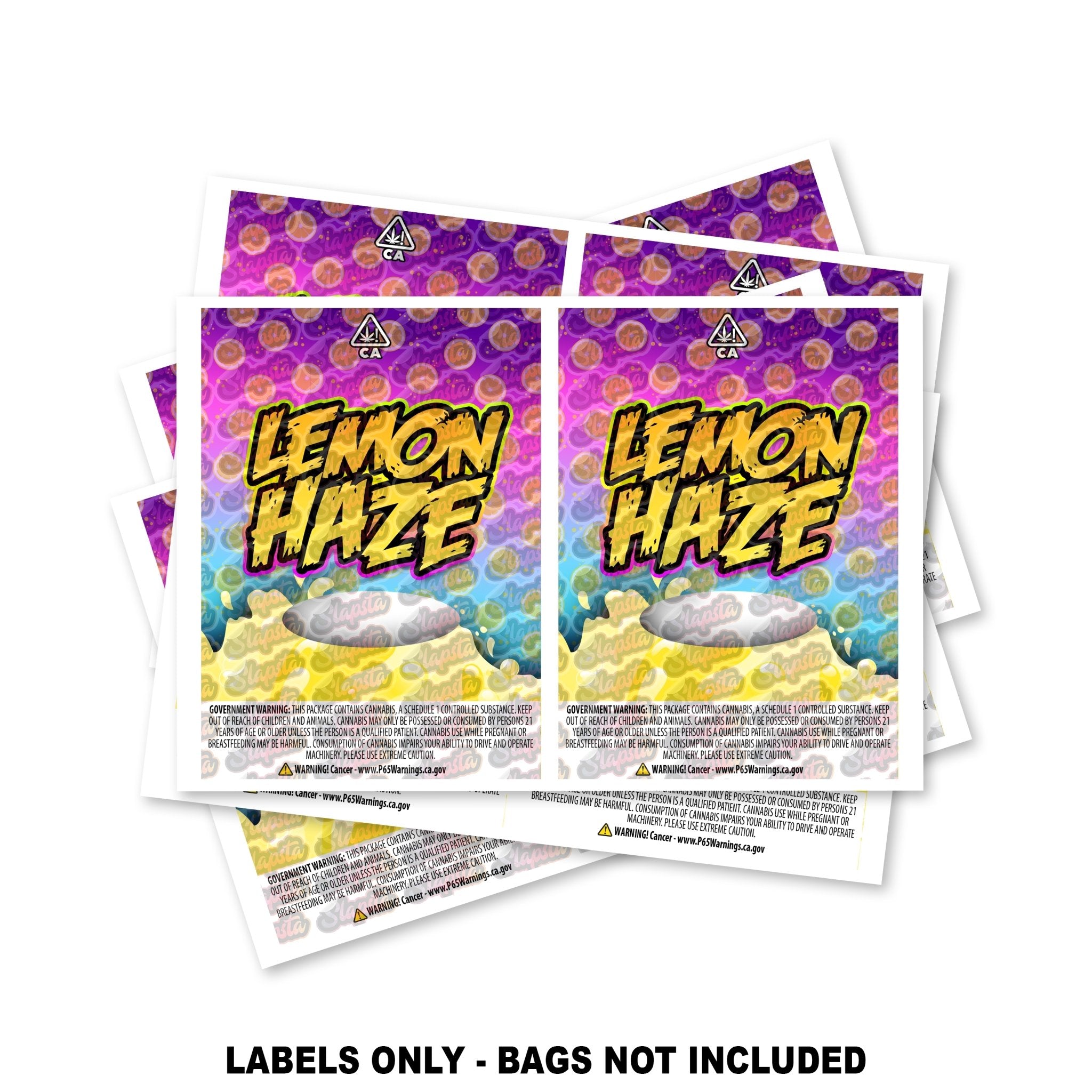 Lemon Ice Mylar Bags - Labelled or Unlabelled - Strain Labels