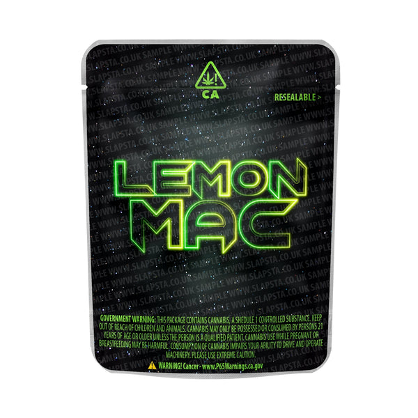 Lemon Mac Mylar Pouches Pre-Labeled - SLAPSTA