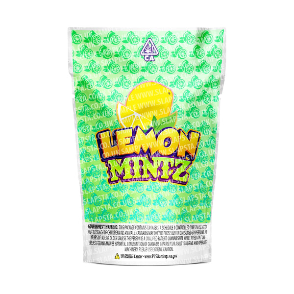 Lemon Mints Mylar Pouches Pre-Labeled - SLAPSTA