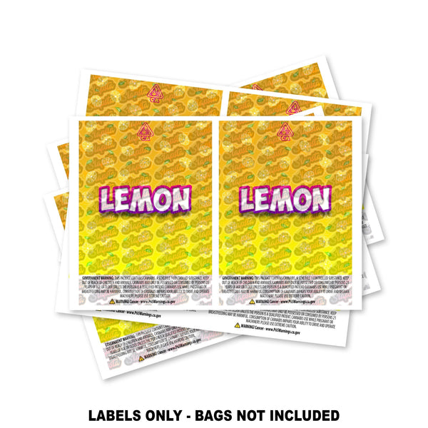 Lemon Mylar Bag Labels ONLY - SLAPSTA