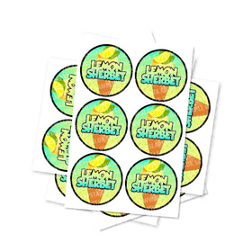 Lemon Sherbet Circular Stickers