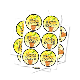 Lemon Sorbet Circular Stickers