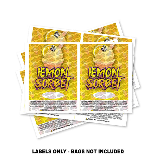 Lemon Sorbet Mylar Bag Labels ONLY - SLAPSTA