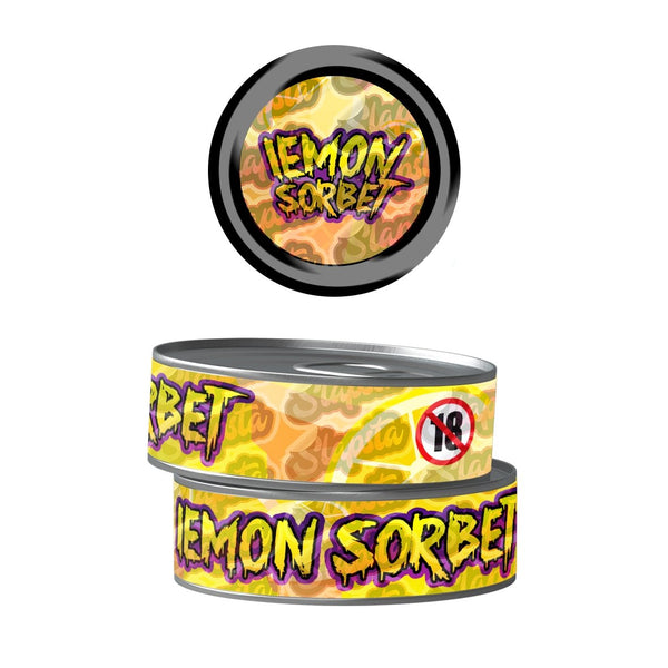 Lemon Sorbet Pre-Labeled 3.5g Self-Seal Tins - SLAPSTA
